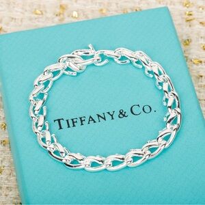 Tiffany & Co. Silver Link Bracelet - Turquoise Box